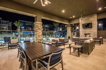 Wooden table chair at Level 25 at Sunset by Picerne, Las Vegas, NV, 89113